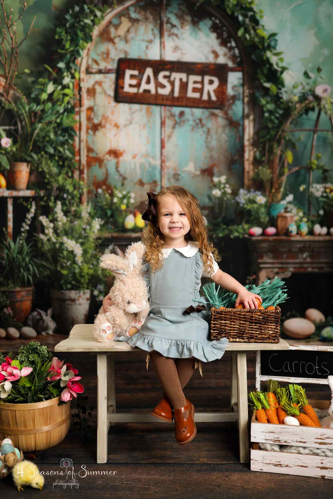 Kate Easter Green Plant Peter Rabbit Backdrop Designed by Emetselch - Kate Backdrop AU