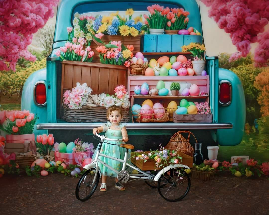 Kate Easter Flower Truck Backdrop Designed by Emetselch - Kate Backdrop AU