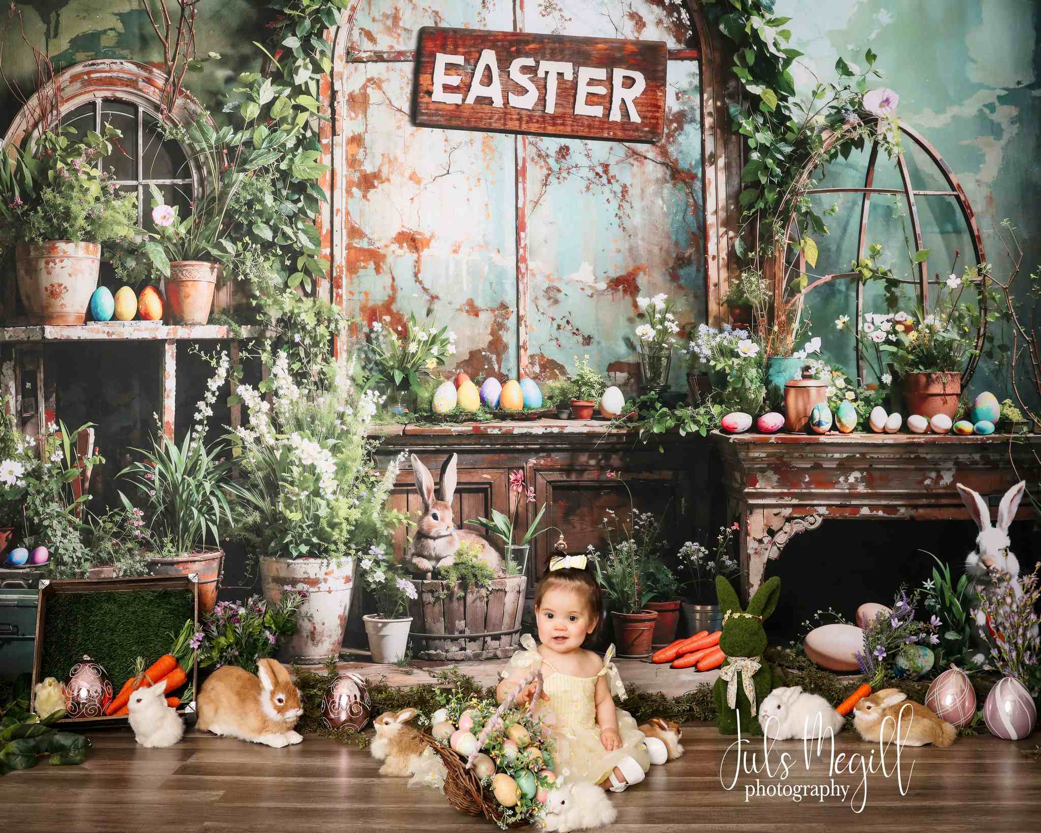 Kate Easter Green Plant Peter Rabbit Backdrop Designed by Emetselch - Kate Backdrop AU