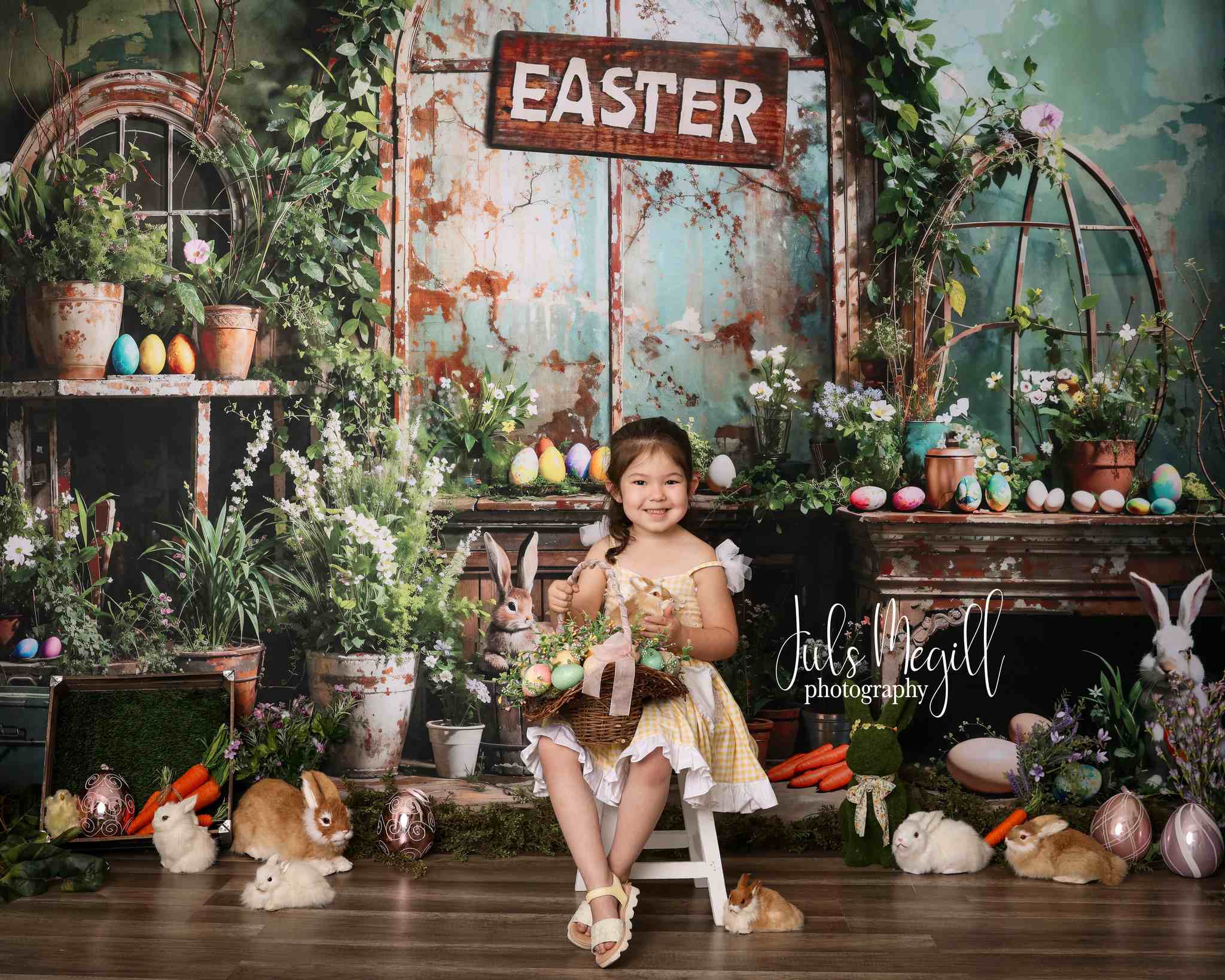 Kate Easter Green Plant Peter Rabbit Backdrop Designed by Emetselch