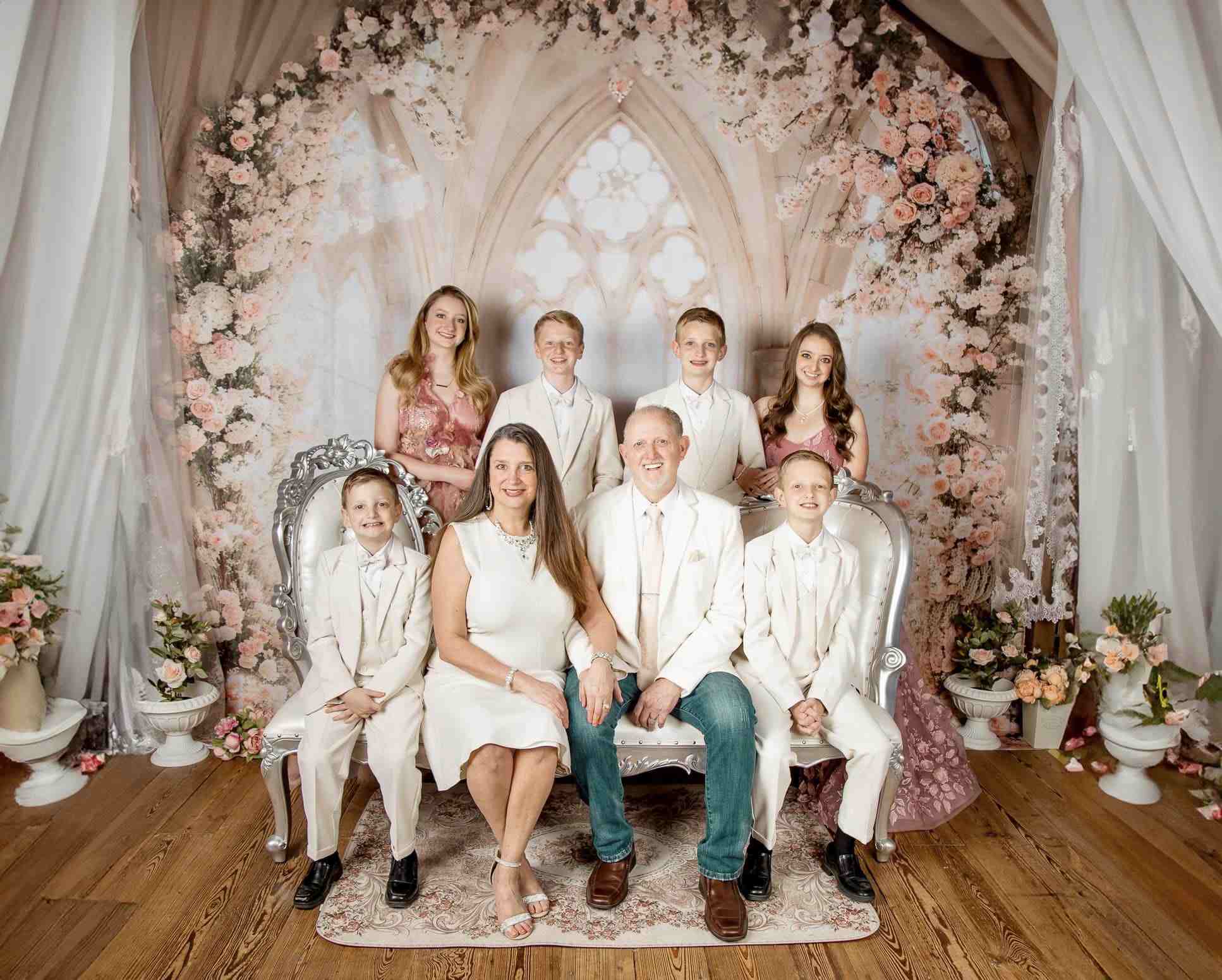 Kate Spring White Flowers Window Room Backdrop Designed by Emetselch - Kate Backdrop AU