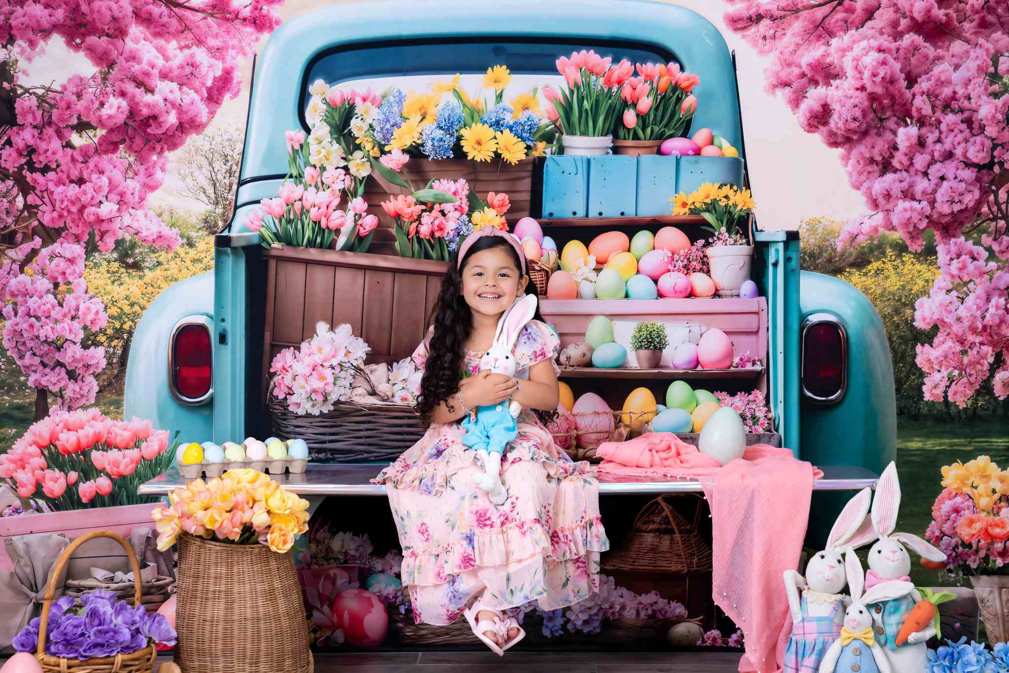 Kate Easter Flower Truck Backdrop Designed by Emetselch - Kate Backdrop AU