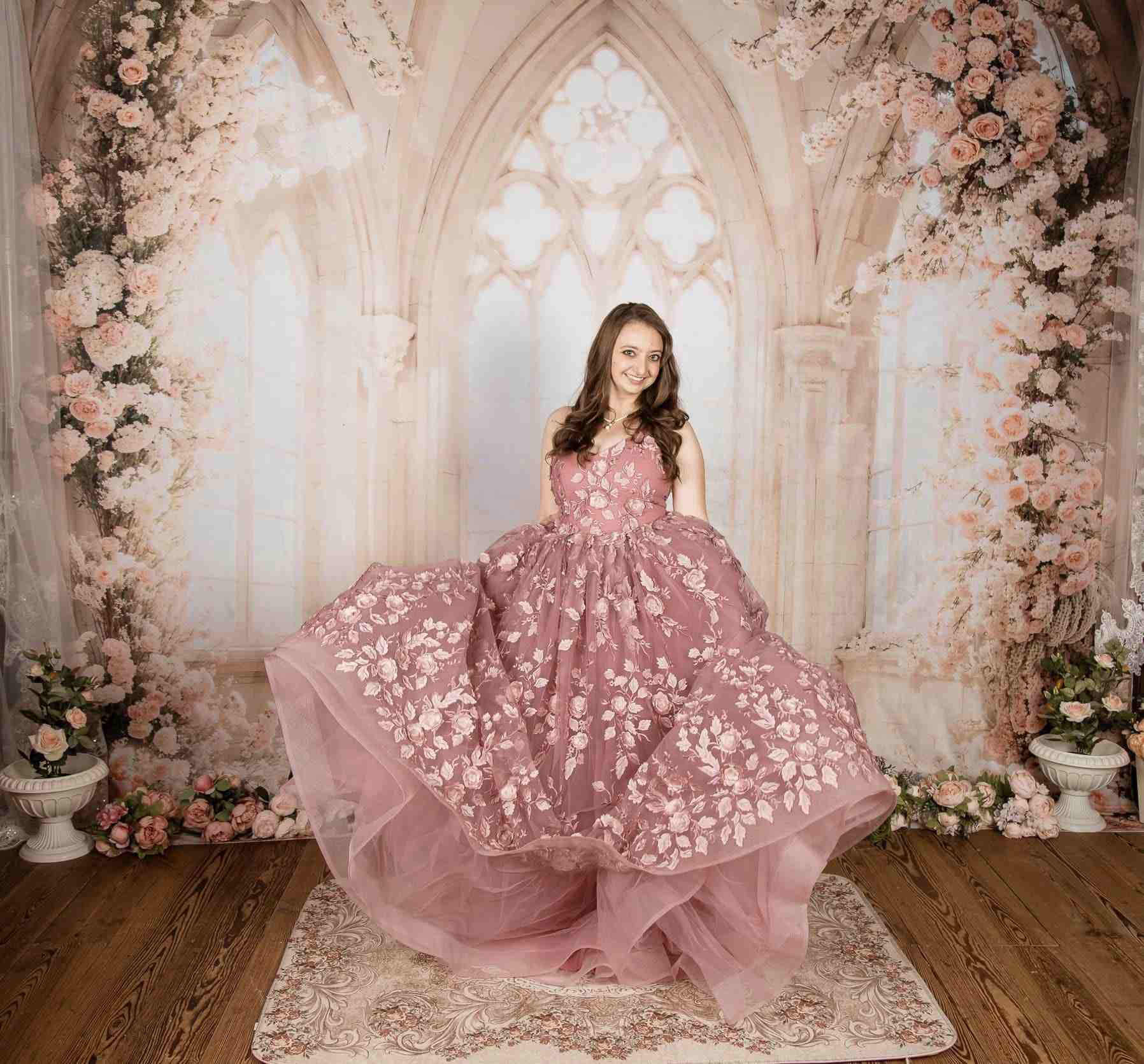 Kate Spring White Flowers Window Room Backdrop Designed by Emetselch - Kate Backdrop AU