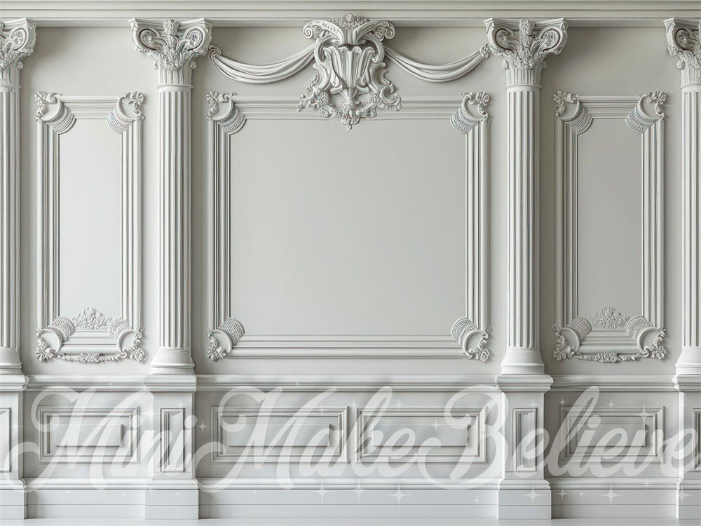 Kate Vintage Wall White Columns Ornate Backdrop Designed by Mini MakeBelieve