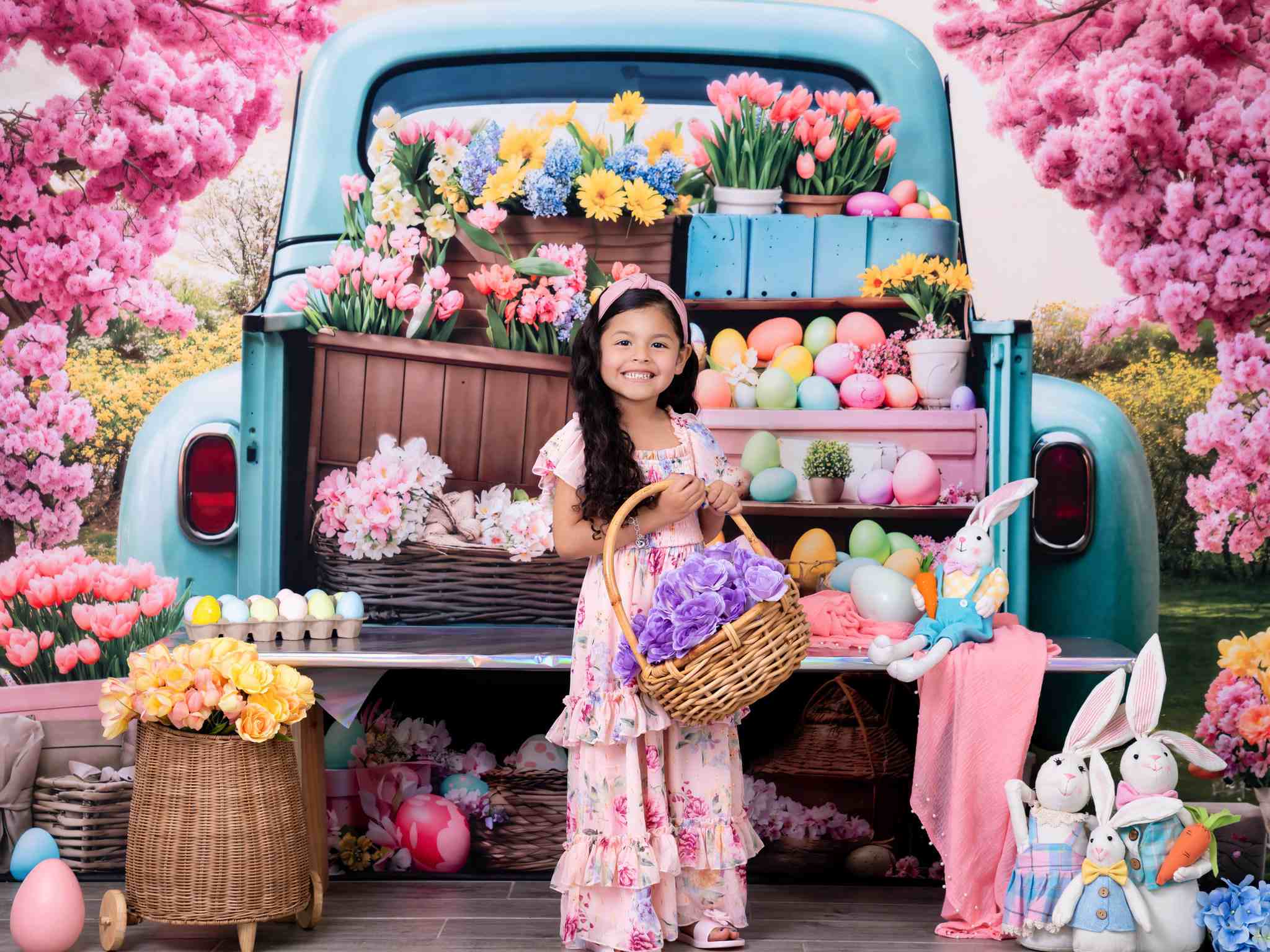 Kate Easter Flower Truck Backdrop Designed by Emetselch - Kate Backdrop AU