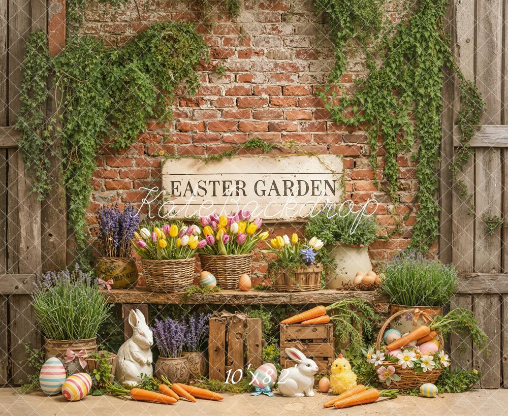 Kate Easter Garden Carrots Rabbits Backdrop Designed by Emetselch
