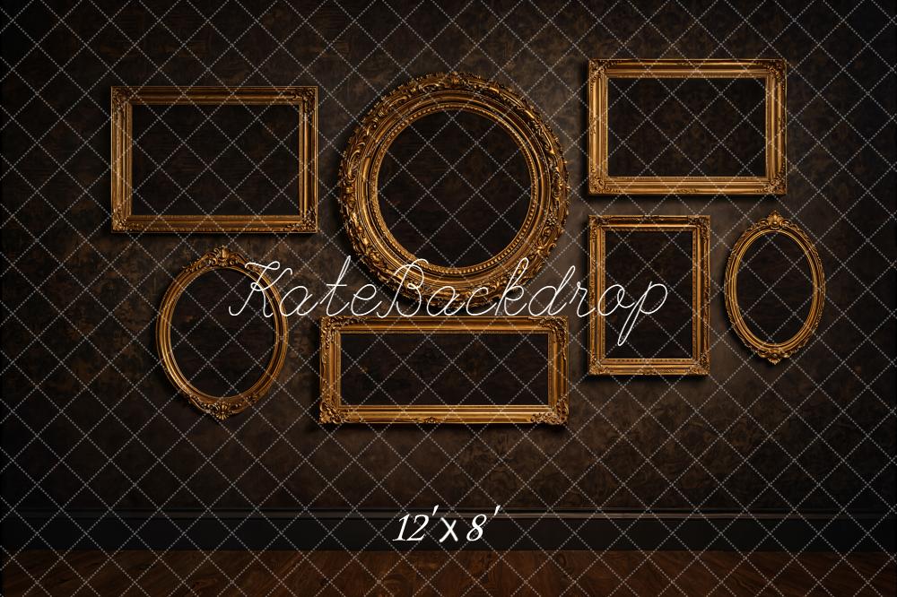 Kate Vintage Wall Gold Empty Frames Backdrop Designed by Emetselch