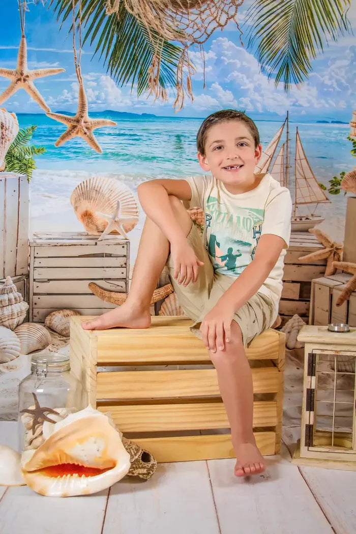 Kate Summer Beach Seashells Backdrop Designed by Emetselch - Kate Backdrop AU