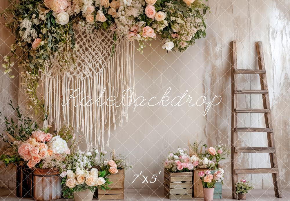 Kate Boho Macrame Flower Ladder Backdrop Designed by Patty Roberts