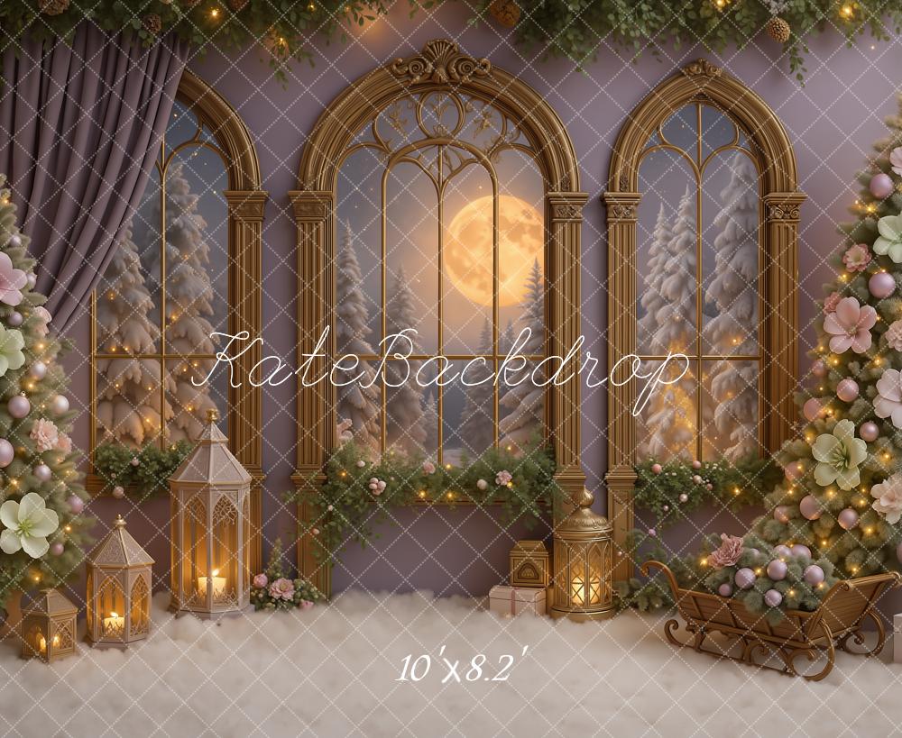 Kate Christmas Night Windows Backdrop Designed by Ashley Paul