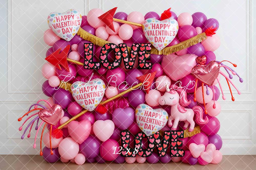 Kate Valentine's Day Balloons Hearts Backdrop Designed by Mini MakeBelieve - Kate Backdrop AU