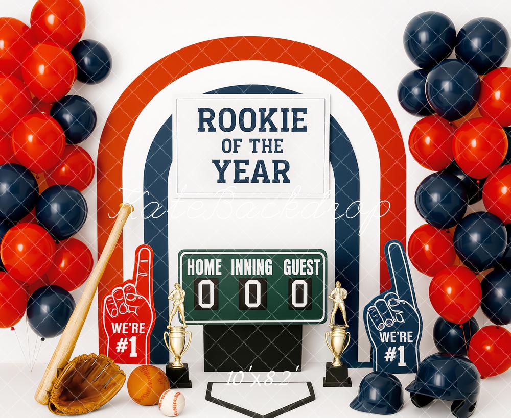 Kate Rookie Of The Year Baseball Balloons Backdrop Designed by Patty Roberts - Kate Backdrop AU