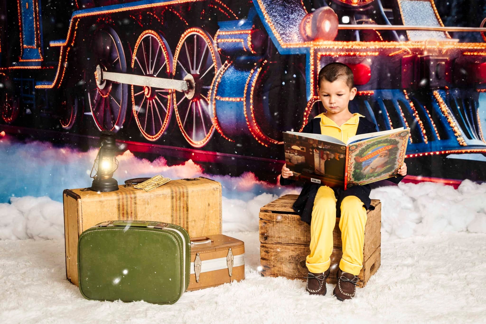 Kate Winter Train Snow Backdrop for Photography - Kate Backdrop AU