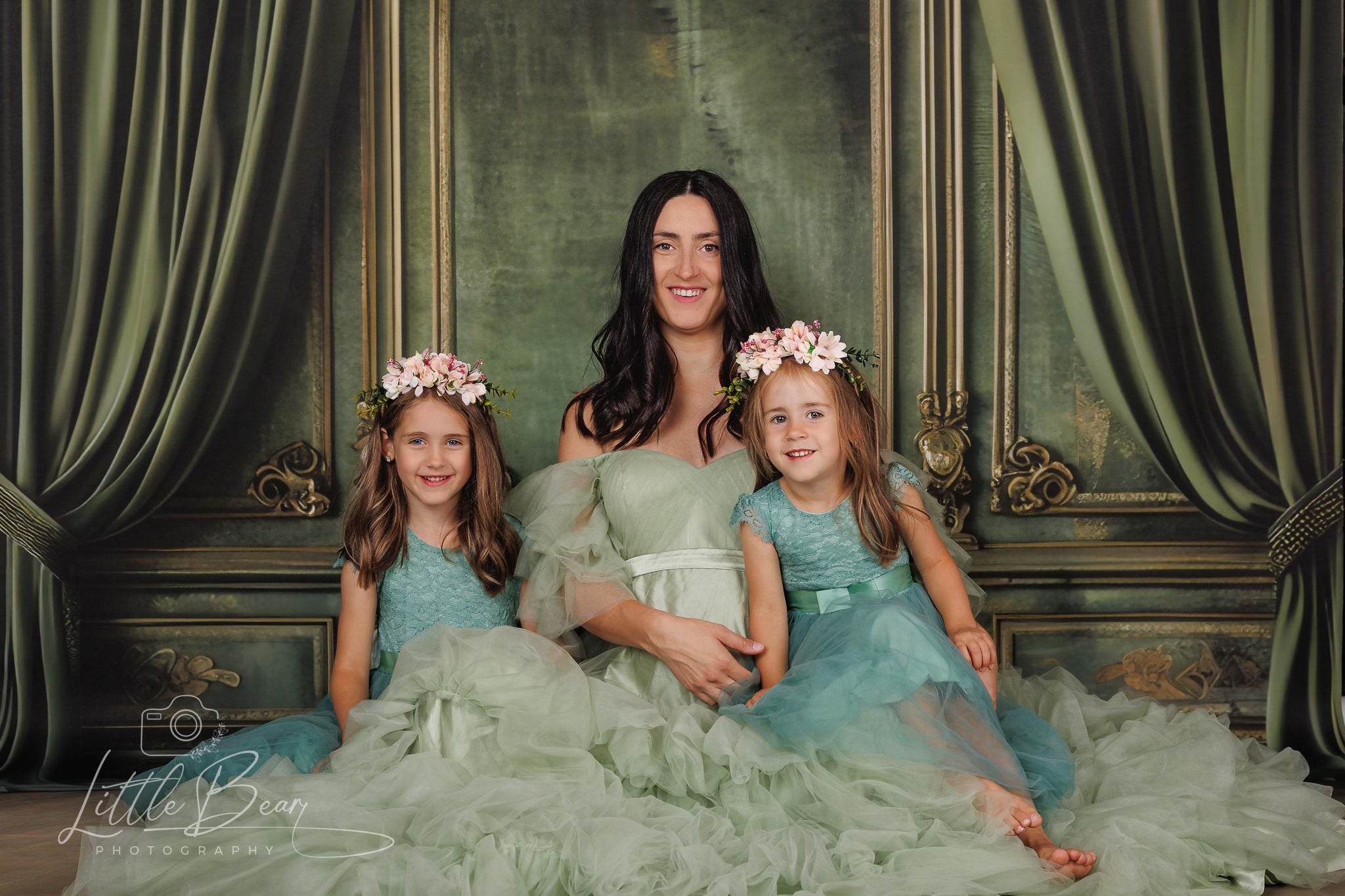 Kate One Shoulder Mesh Mint Green Maternity Photoshoot Dress - Kate Backdrop AU