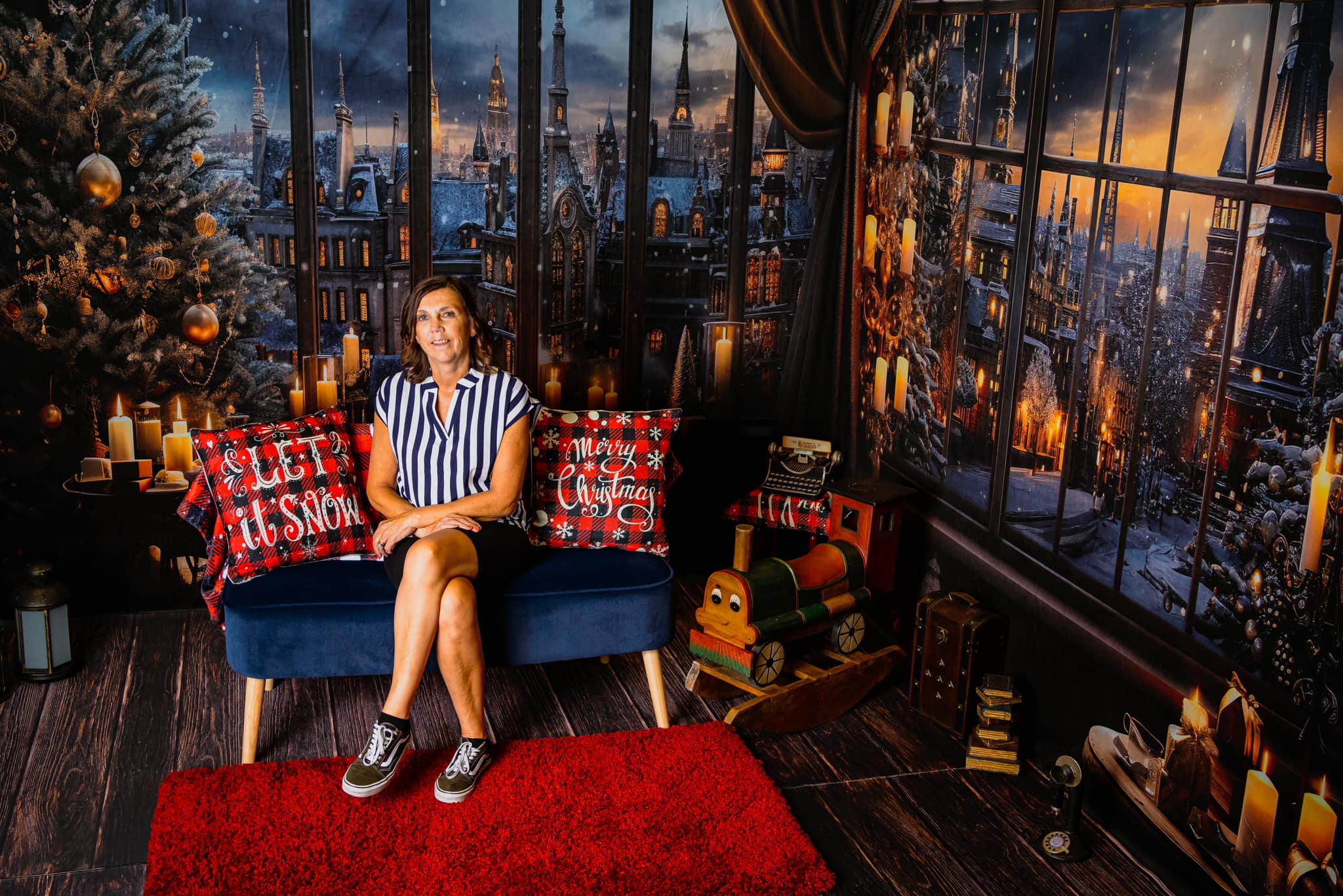 Kate Winter Snow Night Window Room Set(8ftx8ft&10ftx8ft&8ftx10ft) - Kate Backdrop AU