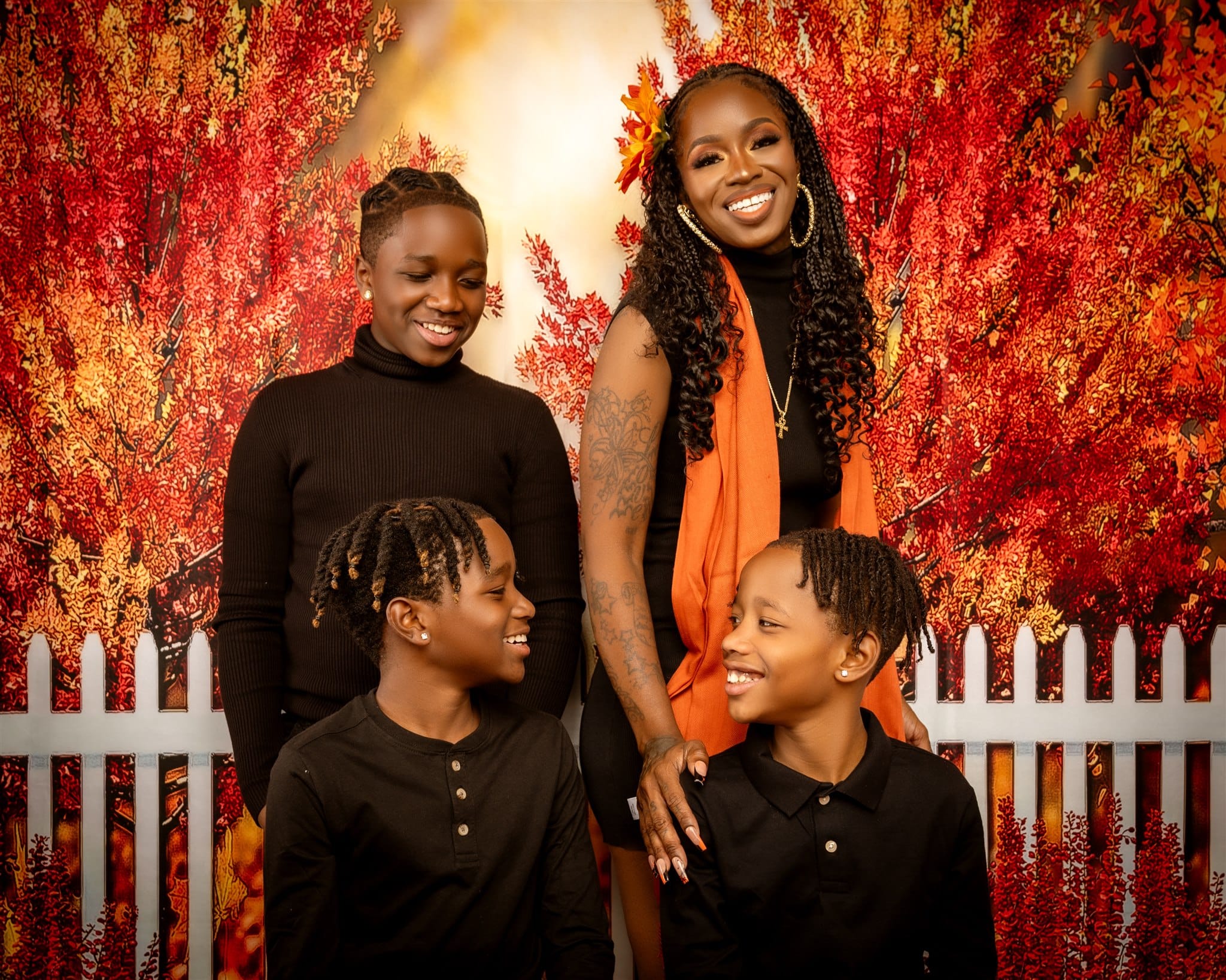 Kate Fall Backdrop Golden Leaves Trees Designed by Ashley Paul - Kate Backdrop AU