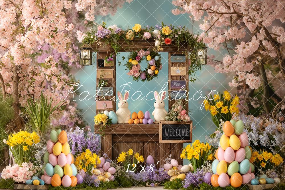 Kate Easter Bunny Egg Stand Fleece Backdrop Designed by Chain