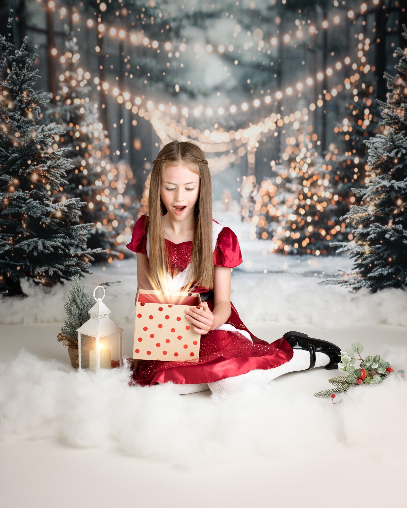Kate Winter Christmas Bokeh Backdrop Designed by Emetselch - Kate Backdrop AU