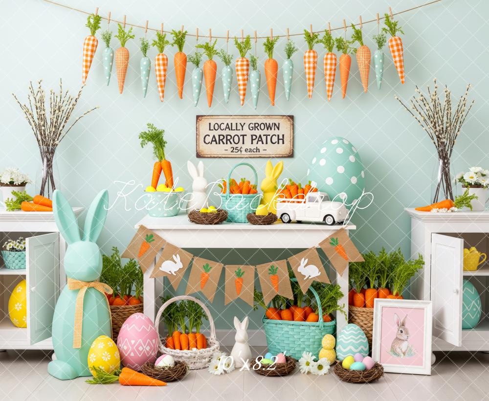 Kate Easter Bunny Carrots Eggs Backdrop Designed by Patty Roberts