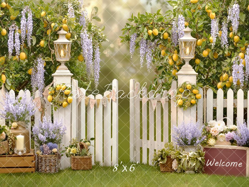 Kate Lemons Wisteria White Fence Fleece Backdrop Designed by Emetselch