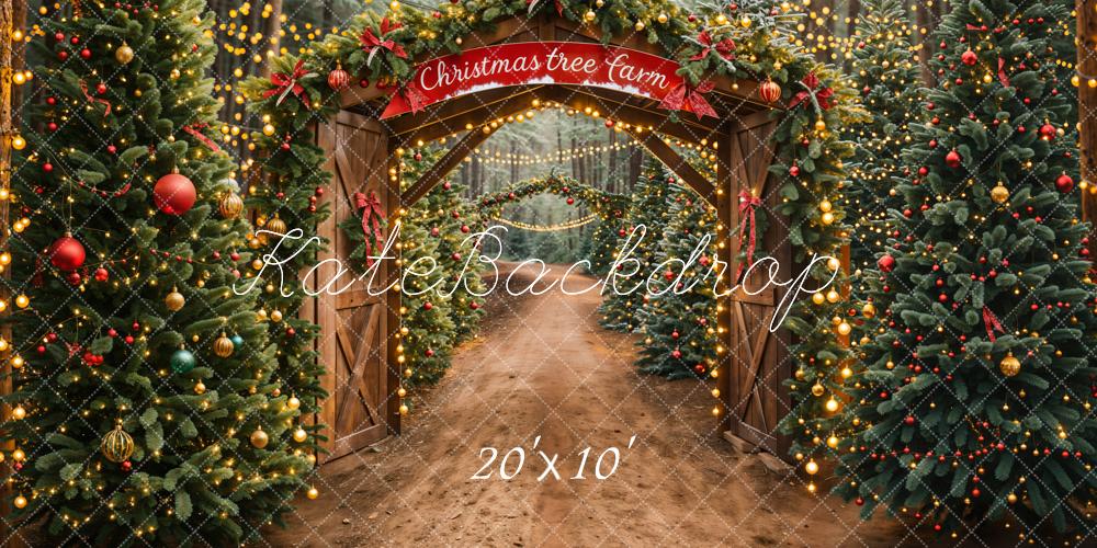 Kate Christmas Tree Farm Arch Backdrop Designed by Emetselch - Kate Backdrop AU