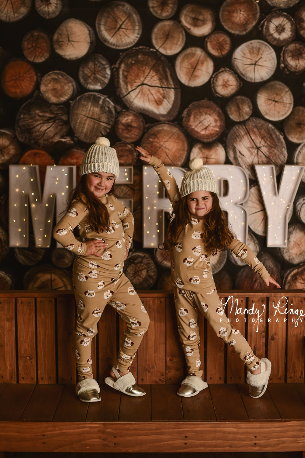 Kate Cut Log Wall Backdrop Wood Designed by Mandy Ringe Photography - Kate Backdrop AU