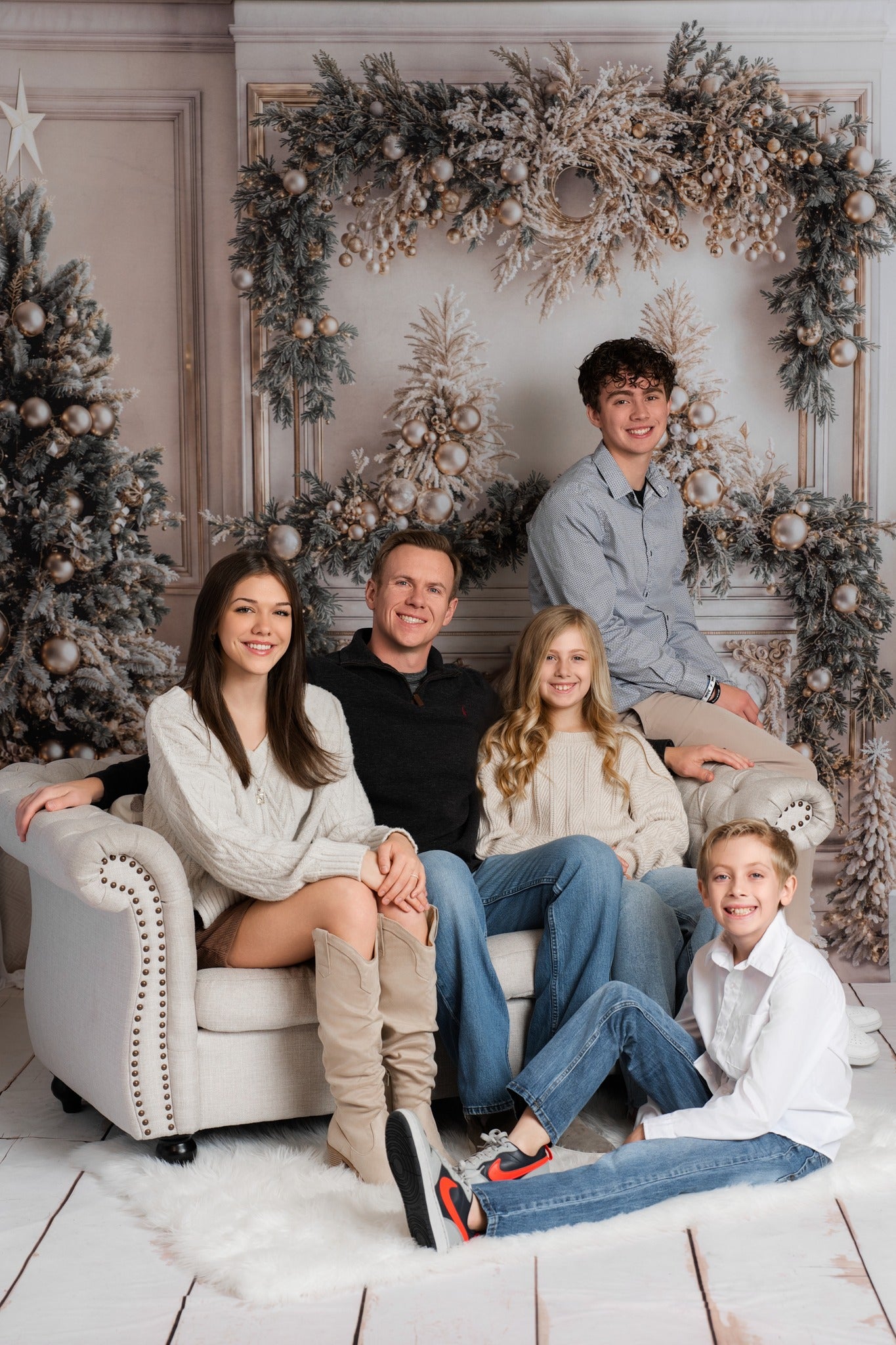 Kate Christmas White Vintage Brick Fireplace Room Set(8ftx8ft&10ftx8ft&8ftx10ft) - Kate Backdrop AU