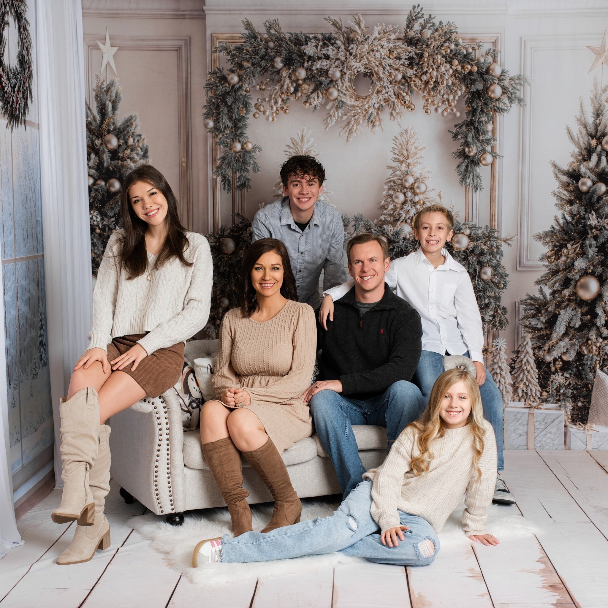 Kate Christmas White Vintage Brick Fireplace Room Set(8ftx8ft&10ftx8ft&8ftx10ft) - Kate Backdrop AU