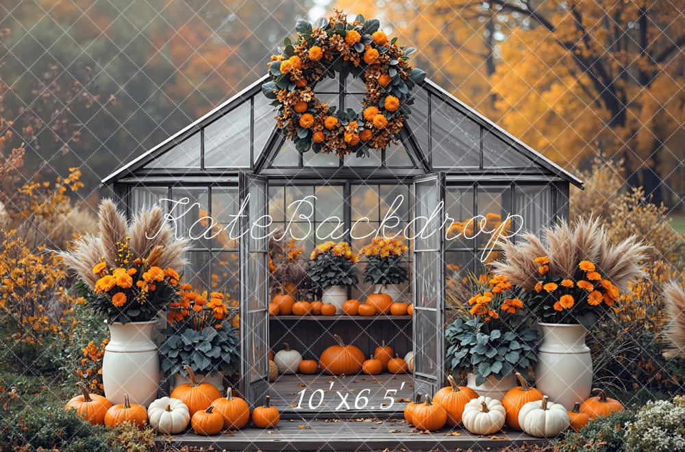 Kate Autumn Pumpkin House Backdrop Designed by Mini MakeBelieve