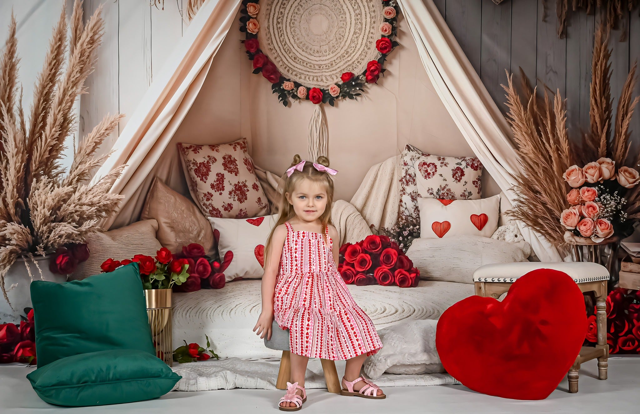 Kate Boho Romantic Floral Tent Backdrop Designed by Emetselch - Kate Backdrop AU
