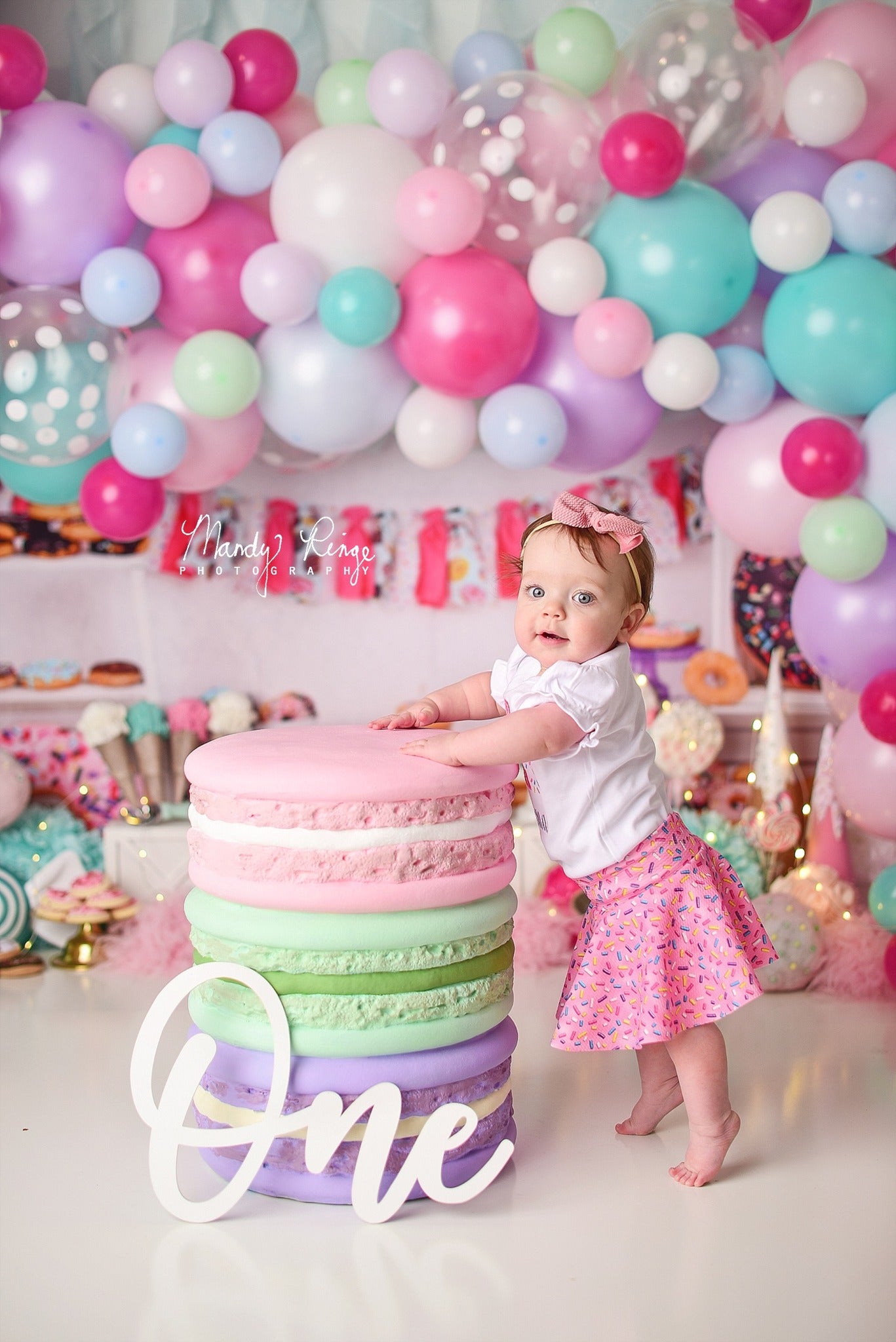 Kate Pink Donut Banners Children Backdrop - Kate Backdrop AU