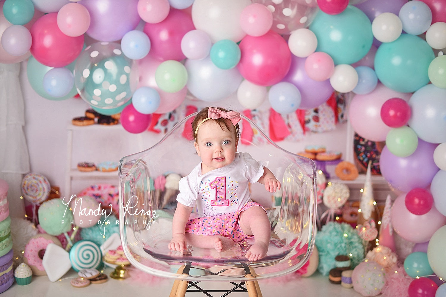 Kate Pink Donut Banners Children Backdrop - Kate Backdrop AU