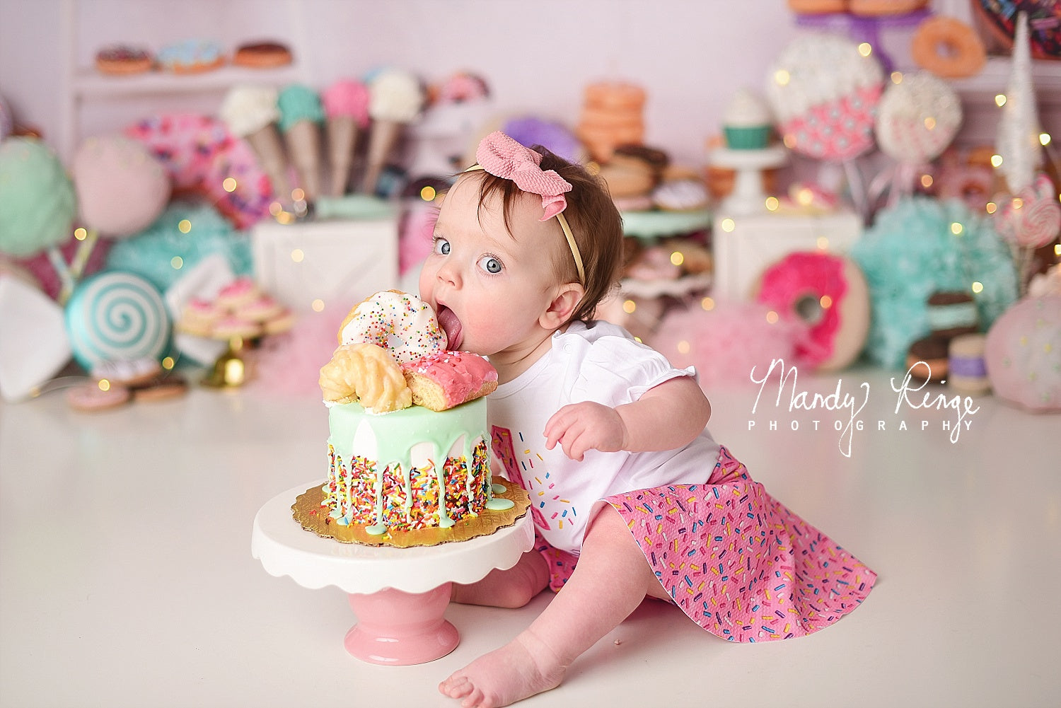 Kate Pink Donut Banners Children Backdrop - Kate Backdrop AU