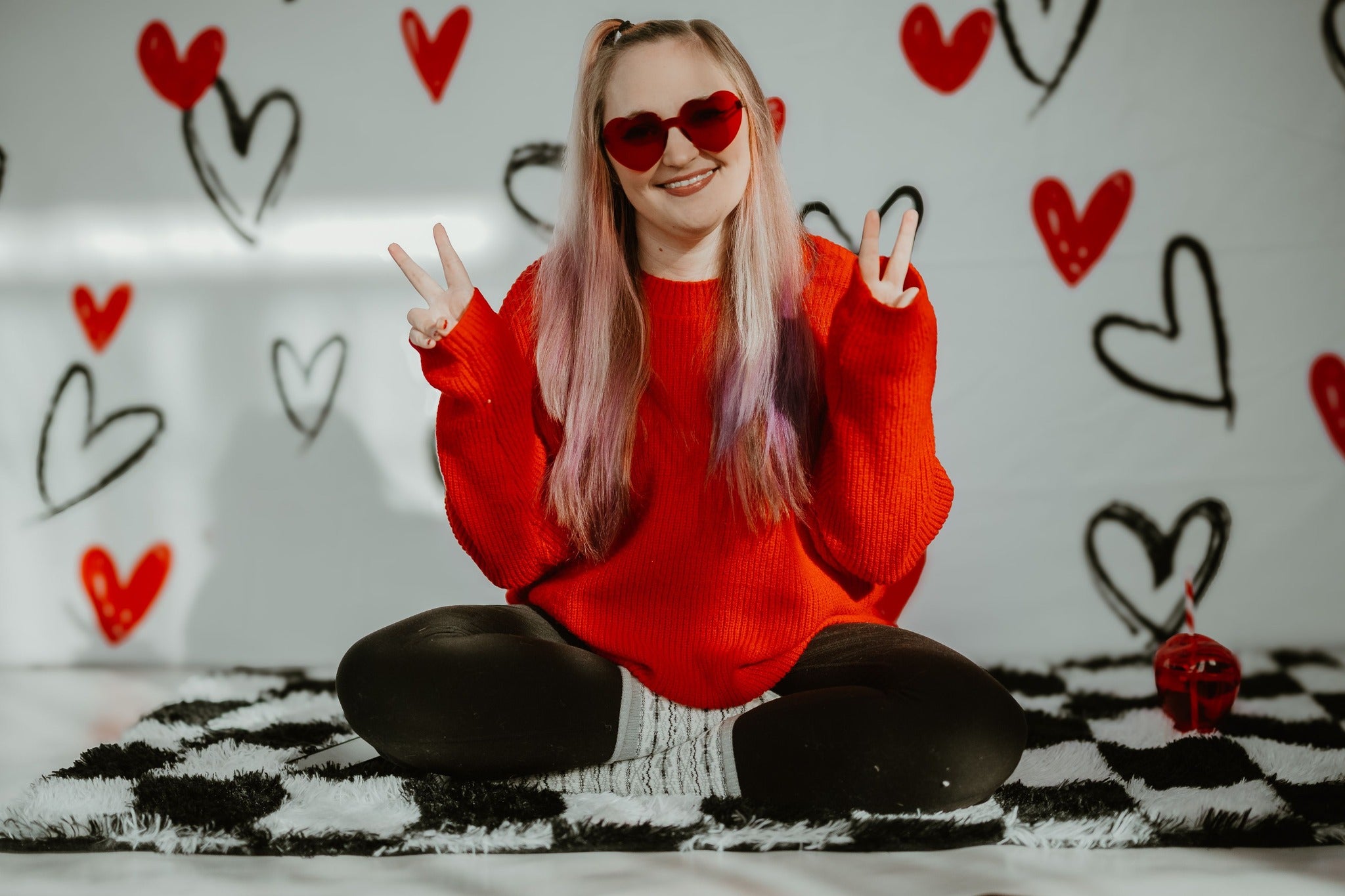 Kate Valentine's Day Backdrop White Loveheart for Photography - Kate Backdrop AU
