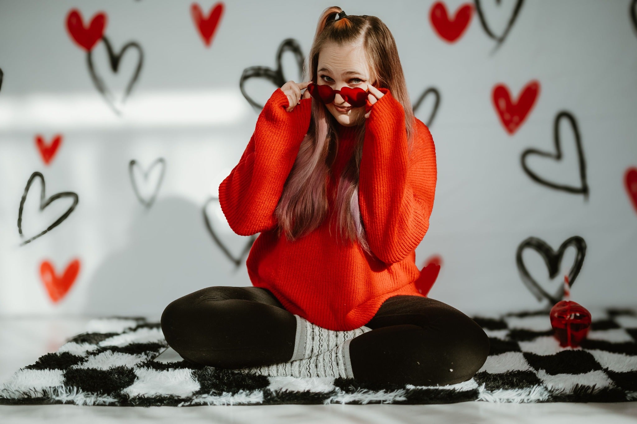 Kate Valentine's Day Backdrop White Loveheart for Photography - Kate Backdrop AU
