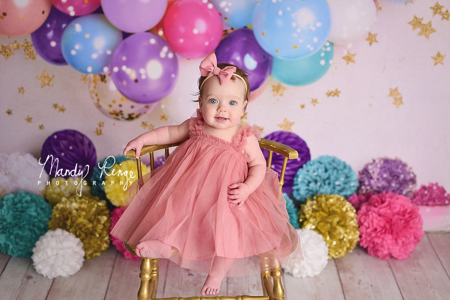 Kate Birthday Balloons and Stars Backdrop Designed By Mandy Ringe Photography - Kate Backdrop AU