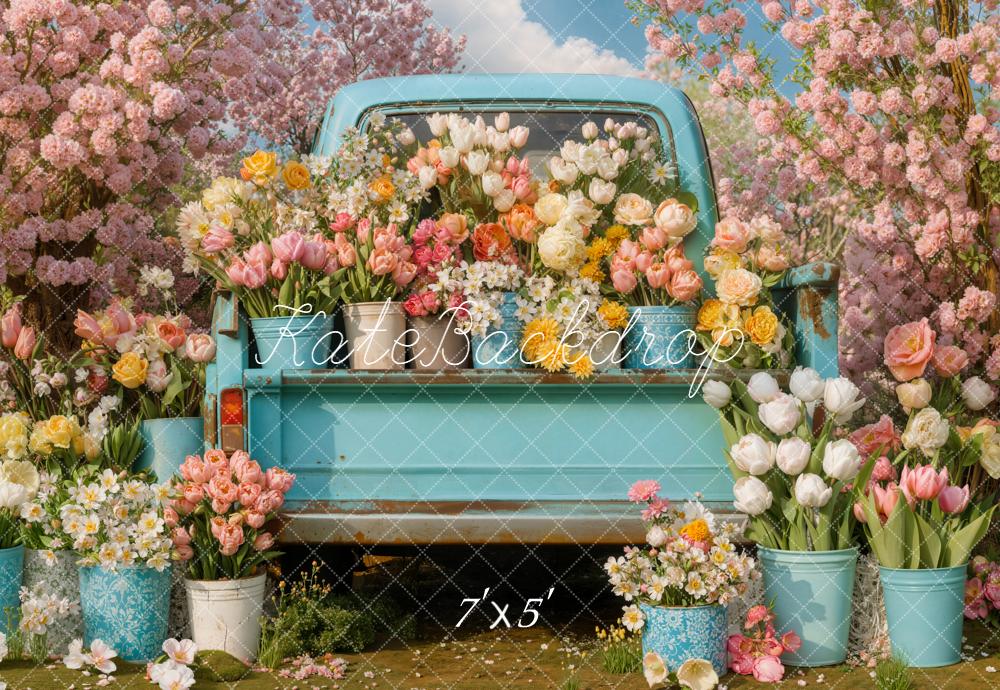 Kate Truck Flower Blossoms Backdrop Designed by Chain