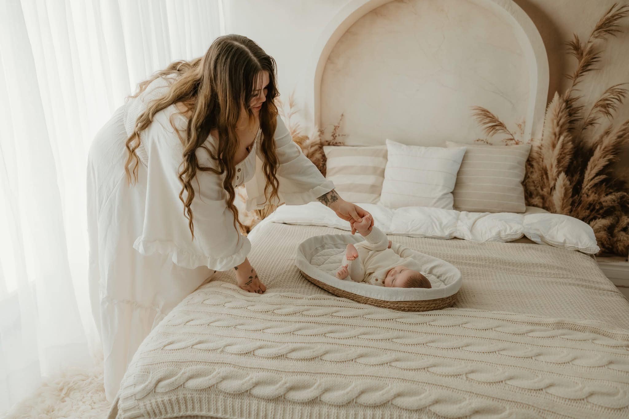 Kate Fleece Boho Arch Pampas Grass Backdrop Designed by Emetselch - Kate Backdrop AU