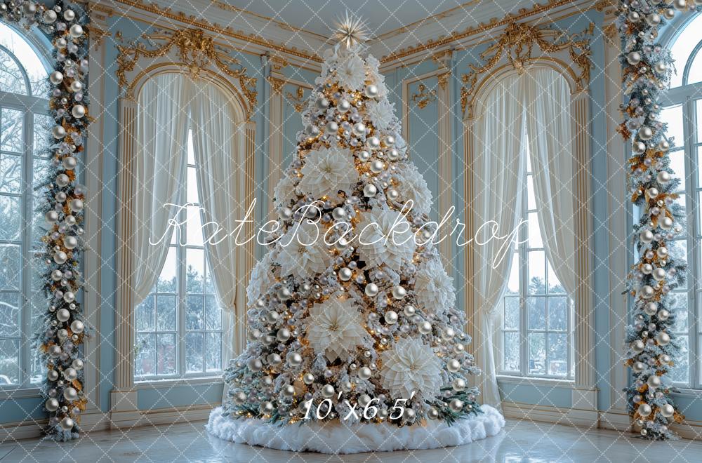 Kate Christmas White Tree Luxury Windows Backdrop Designed by Mini MakeBelieve - Kate Backdrop AU