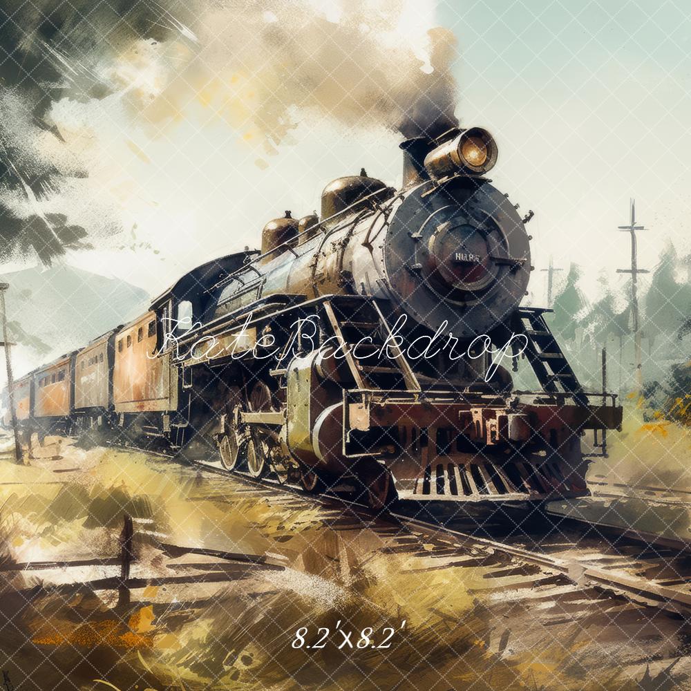 Kate Steam Train Railway Backdrop Designed by Mandy Ringe