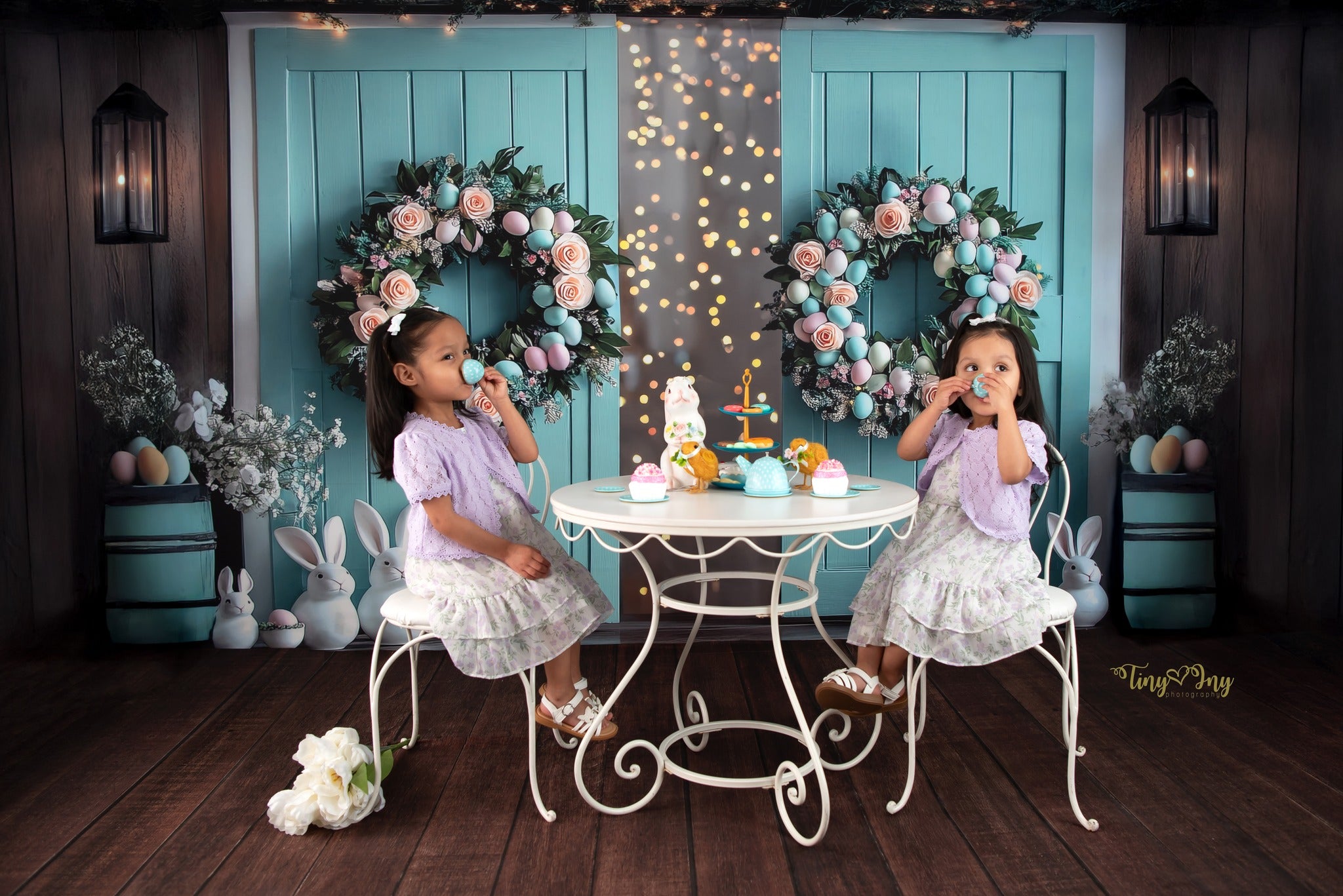 Kate Easter Egg Wreath Barn Door Backdrop Designed by Mini MakeBelieve - Kate Backdrop AU