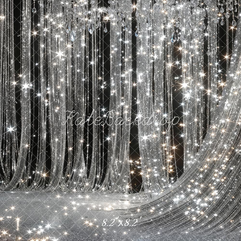 Kate Silver Curtains Sparkle Backdrop Designed by Chain