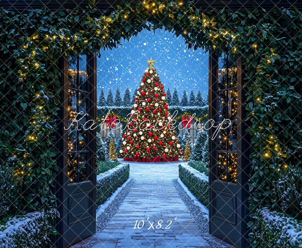 Kate Christmas Tree Snow Backdrop Designed by Mini MakeBelieve - Kate Backdrop AU