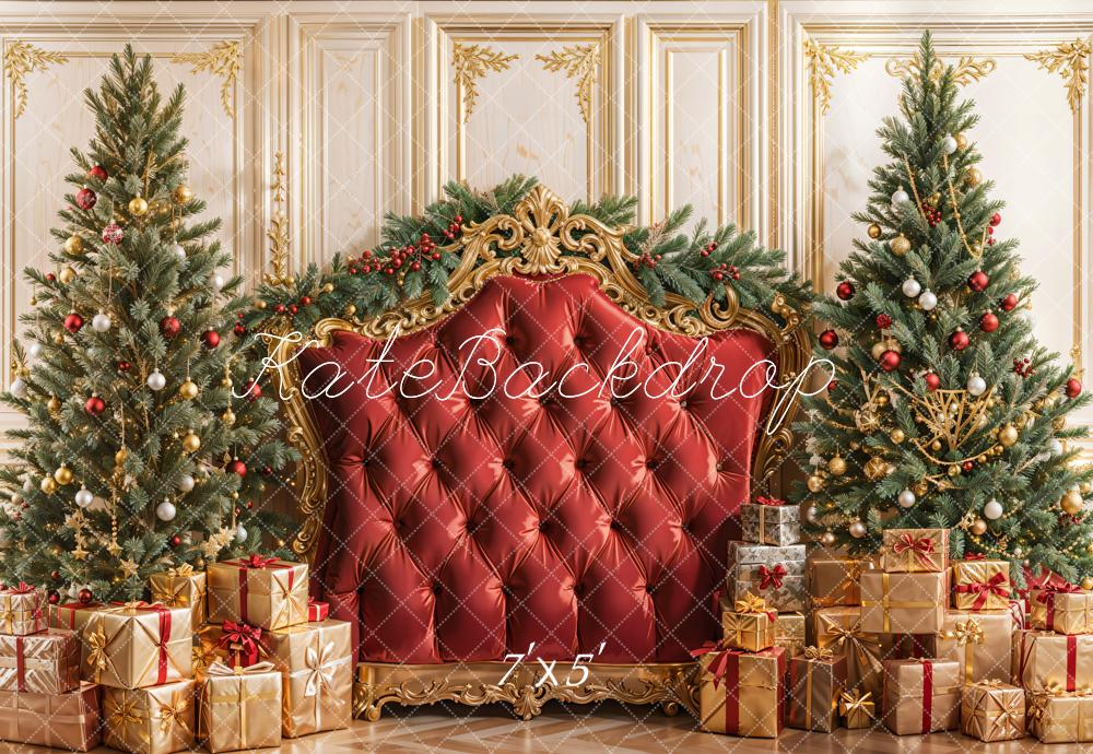 Kate Christmas Red Headboard Presents Backdrop Designed by Emetselch