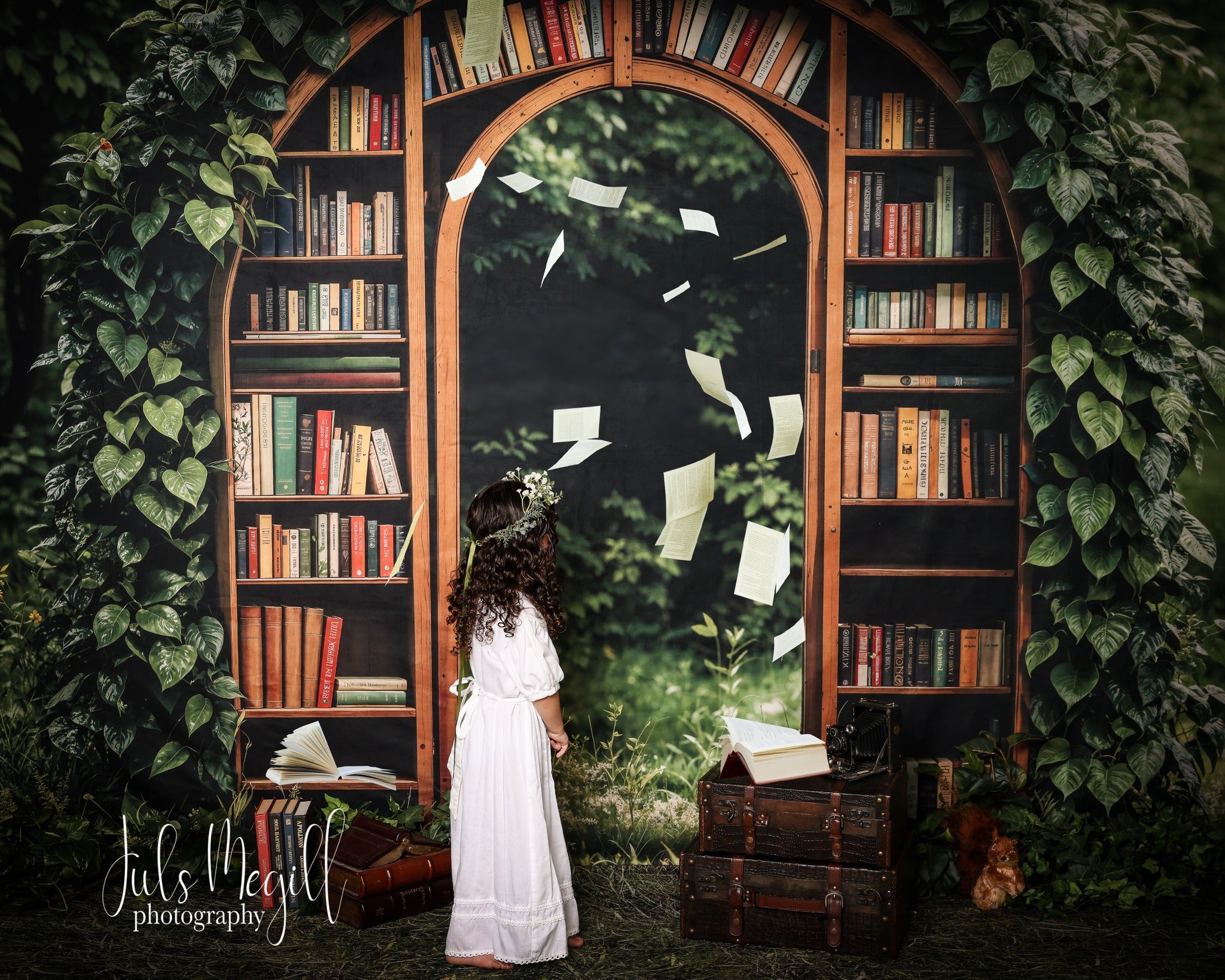 Kate Spring Garden Library Arch Backdrop Designed by Emetselch - Kate Backdrop AU