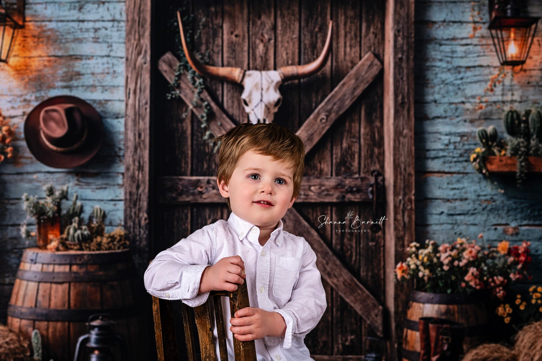 Kate Western Cowboy Barn Door Backdrop Designed by Emetselch - Kate Backdrop AU