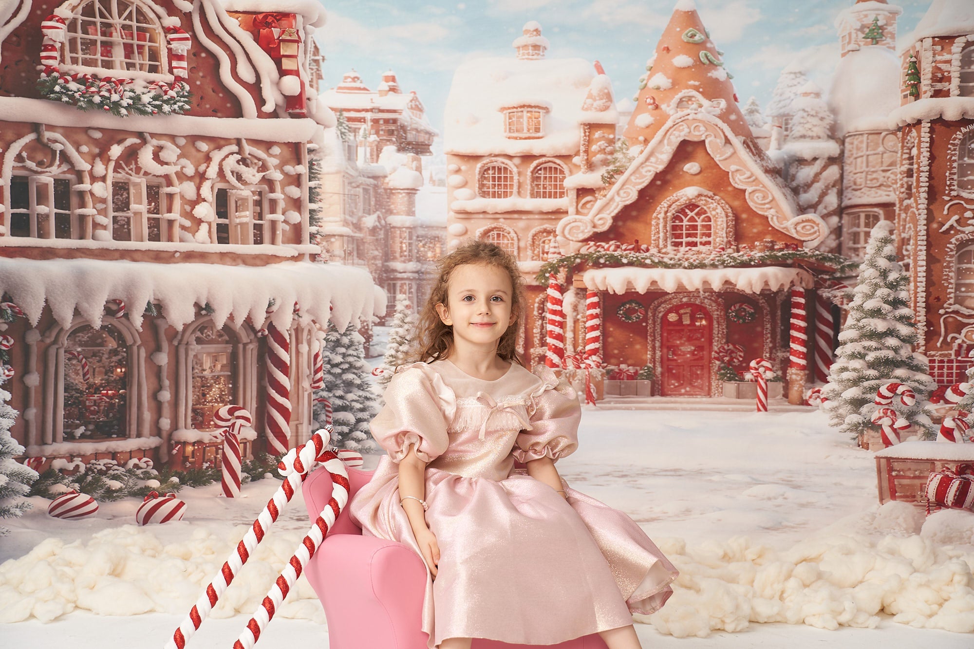 Kate Winter Christmas Backdrop Gingerbread Candy Town Designed by Chain Photography - Kate Backdrop AU