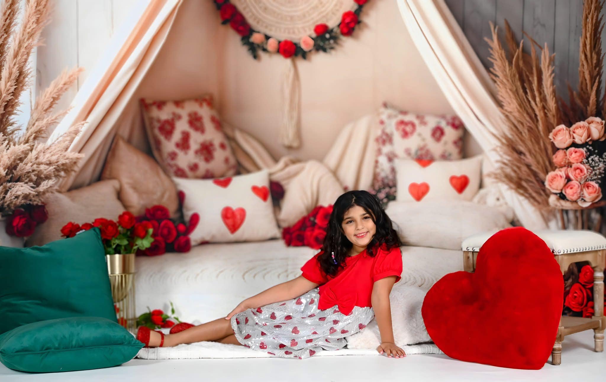 Kate Boho Romantic Floral Tent Backdrop Designed by Emetselch - Kate Backdrop AU
