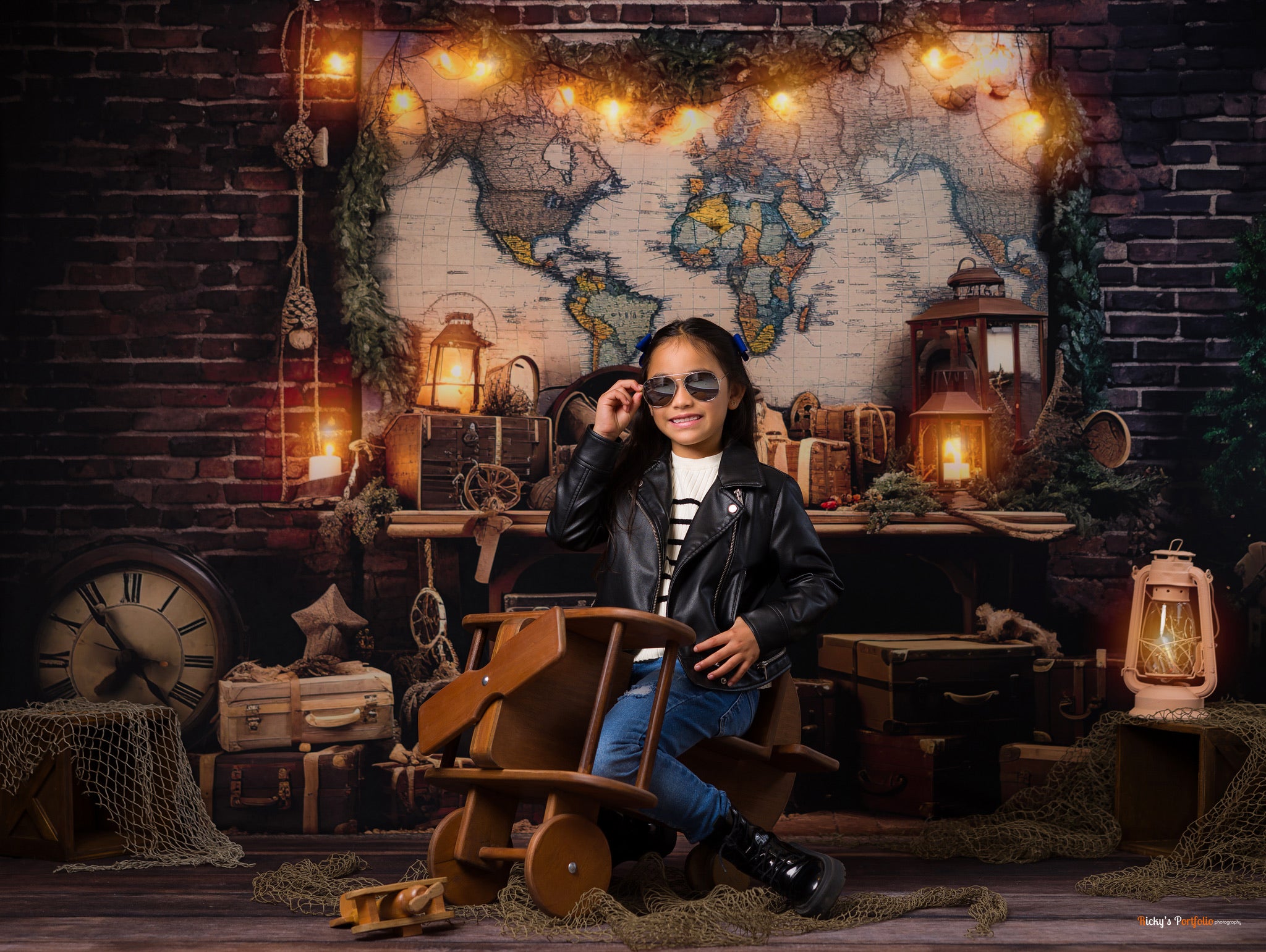 Kate Travel the World Map Backdrop Designed by Emetselch - Kate Backdrop AU