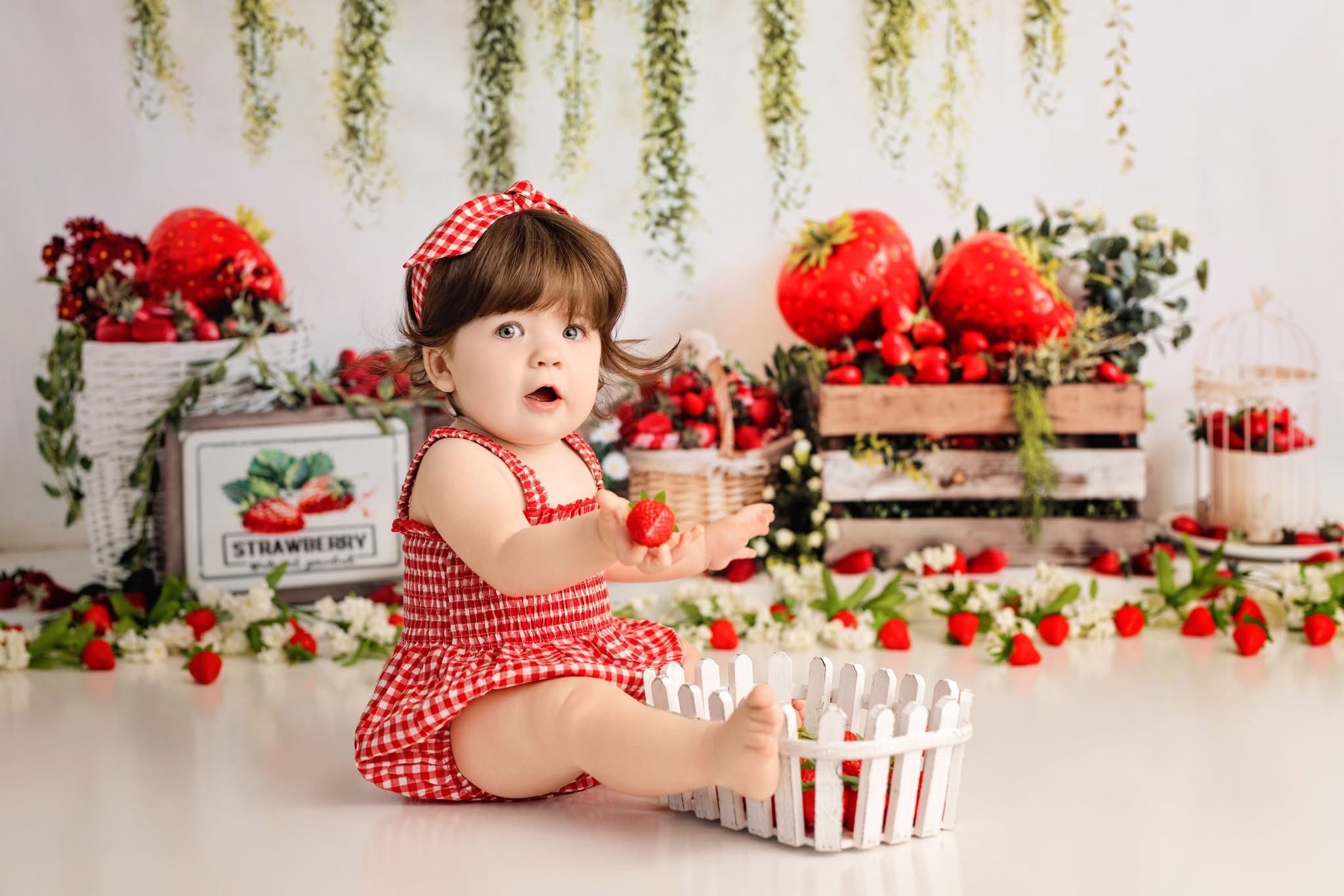 Kate Strawberry Farm Backdrop Spring Summer Designed by Emetselch - Kate Backdrop AU